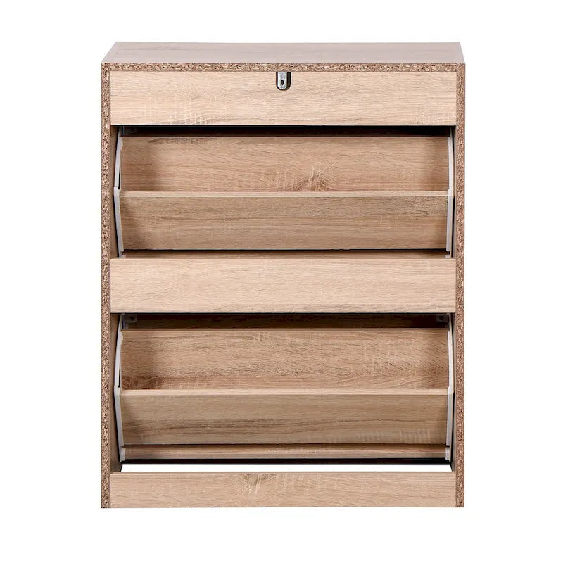 Meuble à chaussures marron à 2 portes, pour 1 à 2 personnes