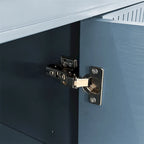 Armoire de rangement en bois à 4 portes bleu/champagne avec étagères réglables