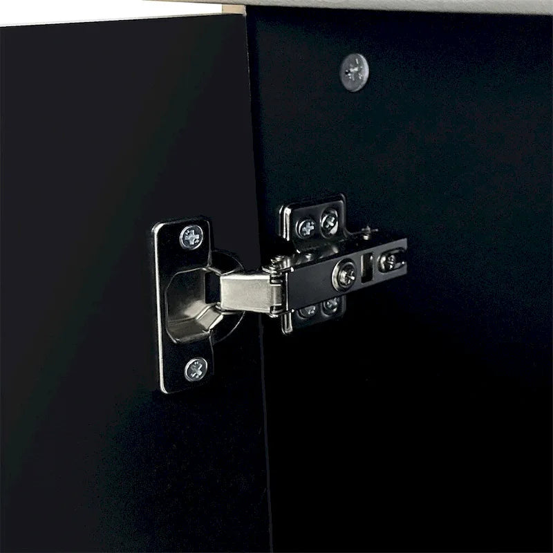 Armoire de rangement en bois à 4 portes bleu/champagne avec étagères réglables