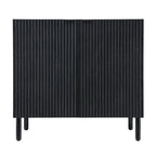 Armoire 2 portes noire et marron clair, style moderne, dessus en MDF