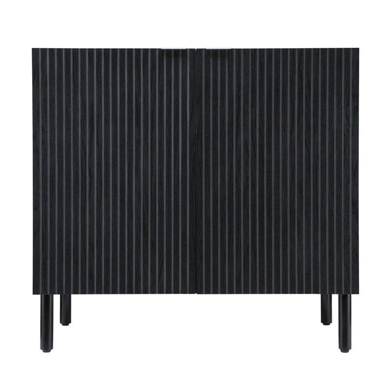 Armoire 2 portes noire et marron clair, style moderne, dessus en MDF