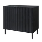 Armoire 2 portes noire et marron clair, style moderne, dessus en MDF