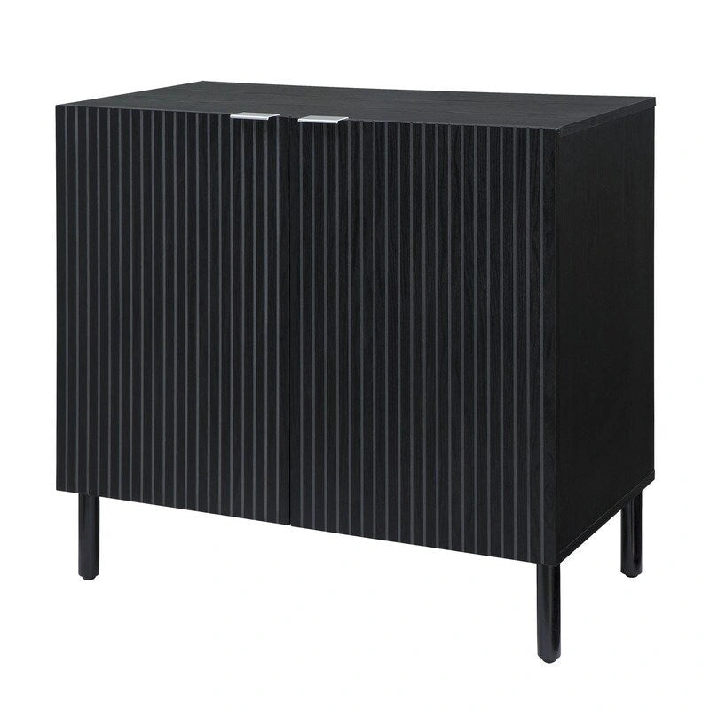 Armoire 2 portes noire et marron clair, style moderne, dessus en MDF