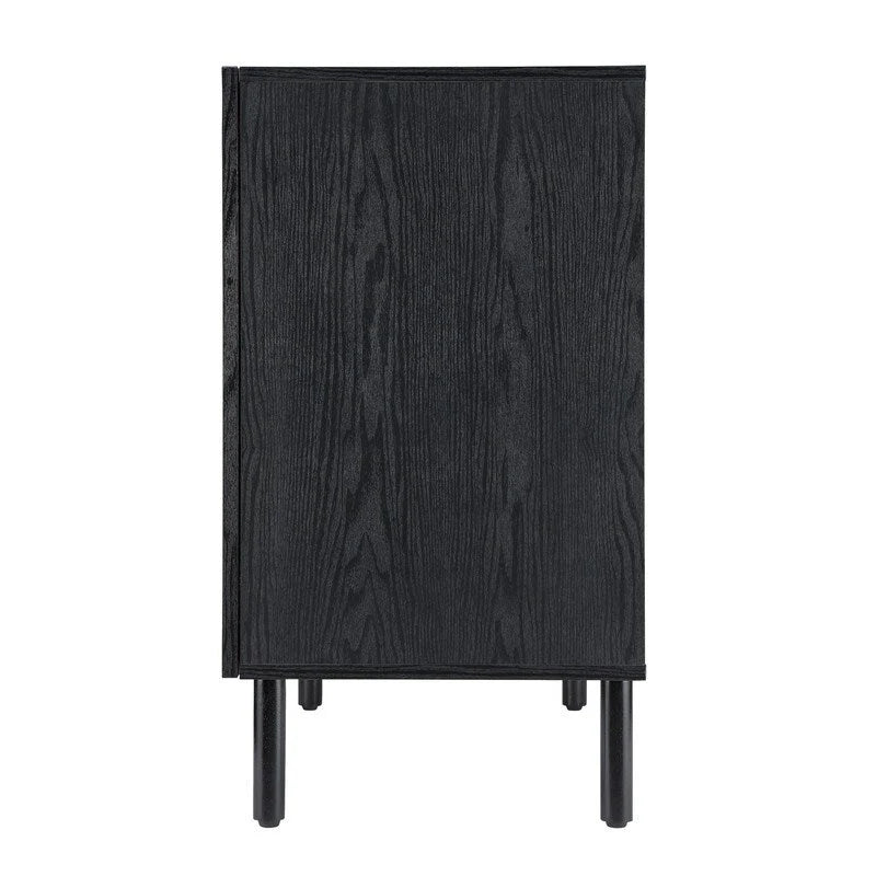 Armoire 2 portes noire et marron clair, style moderne, dessus en MDF