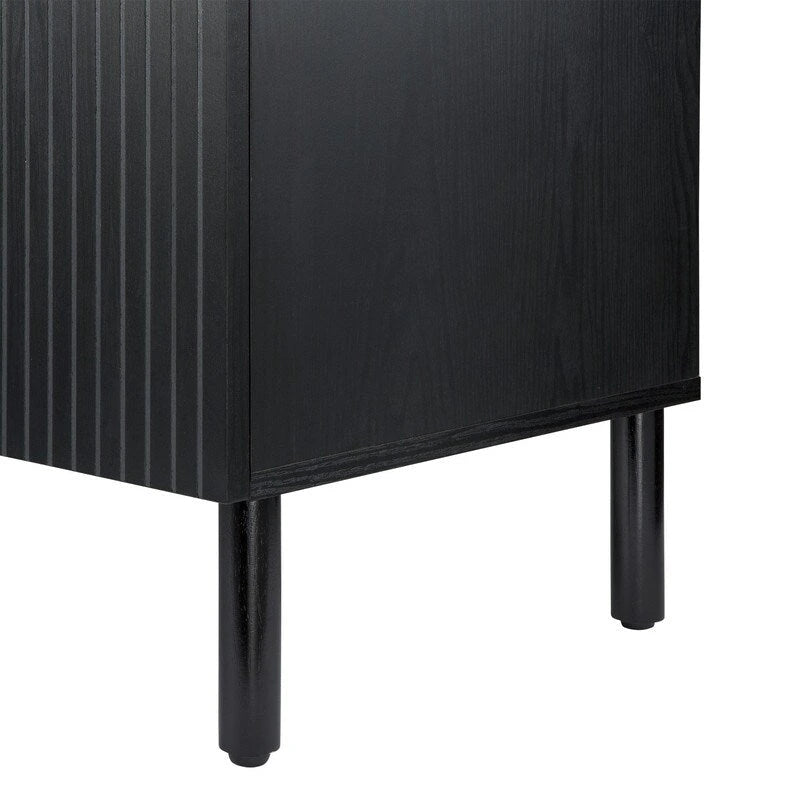 Armoire 2 portes noire et marron clair, style moderne, dessus en MDF