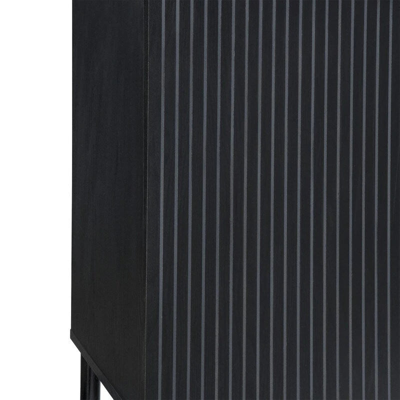 Armoire 2 portes noire et marron clair, style moderne, dessus en MDF
