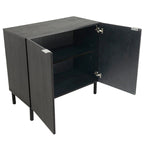 Armoire 2 portes noire et marron clair, style moderne, dessus en MDF