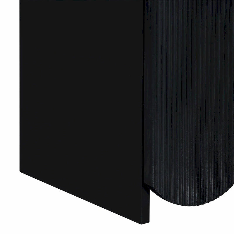 Armoire de rangement à quatre portes à rayures ondulées bleu marine / blanc / noir