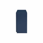 Armoire de rangement à quatre portes à rayures ondulées bleu marine / blanc / noir