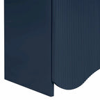 Armoire de rangement à quatre portes à rayures ondulées bleu marine / blanc / noir