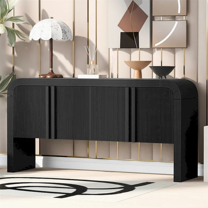 Armoire de rangement à rayures avec 4 portes, réglable