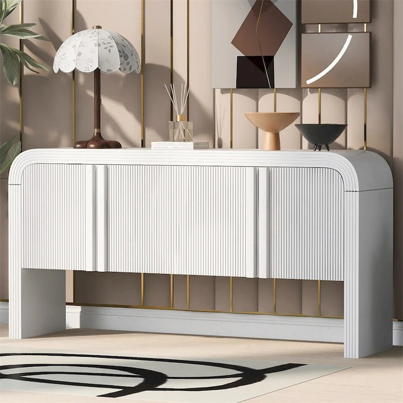 Armoire de rangement à rayures avec 4 portes, réglable