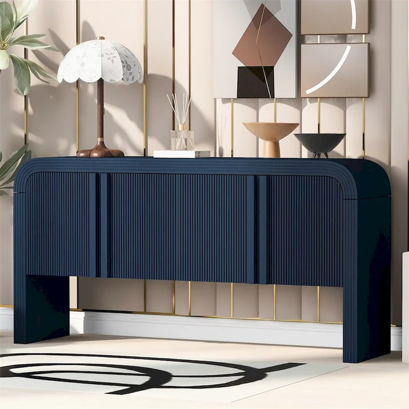 Armoire de rangement à rayures avec 4 portes, réglable