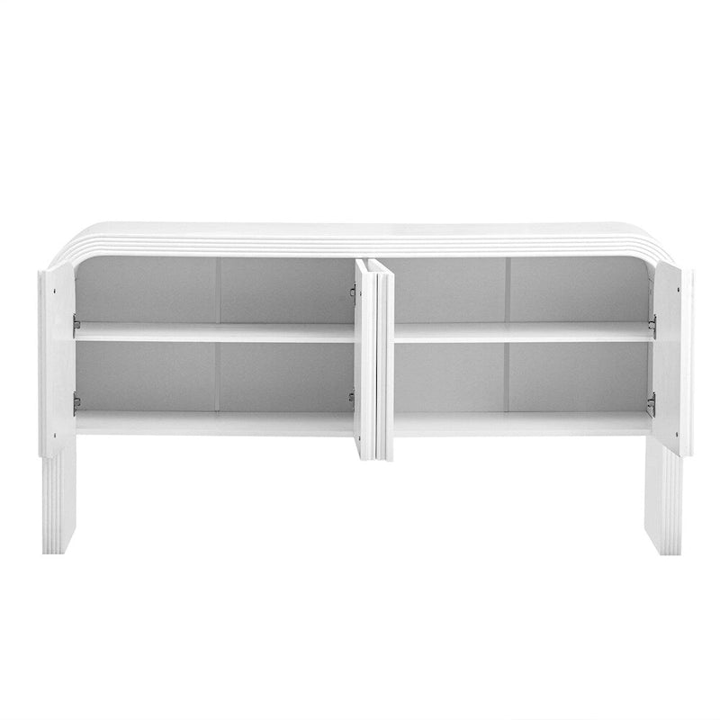 Armoire de rangement à rayures avec 4 portes, réglable
