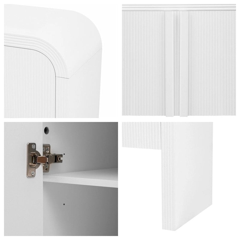 Armoire de rangement à rayures avec 4 portes, réglable