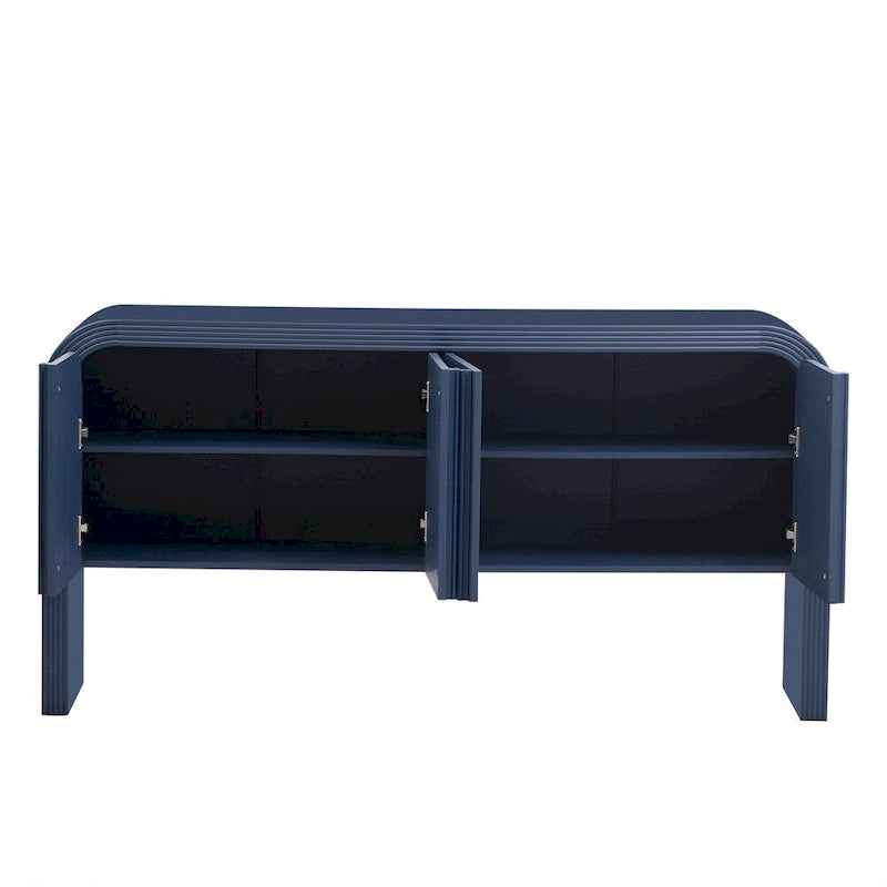 Armoire de rangement à rayures avec 4 portes, réglable