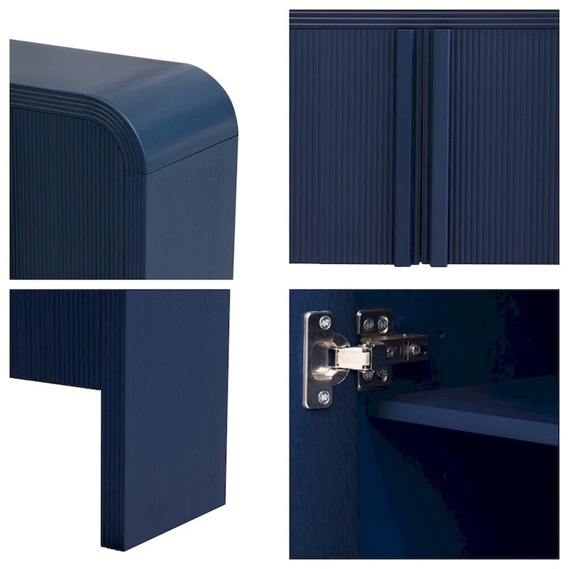 Armoire de rangement à rayures avec 4 portes, réglable