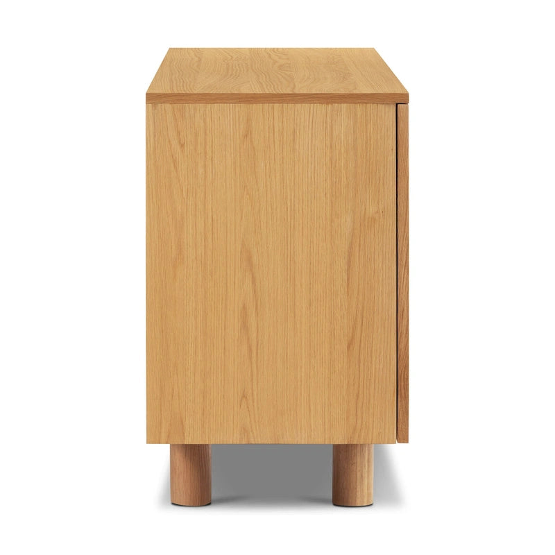 Buffet en chêne naturel à 3 portes et cannage