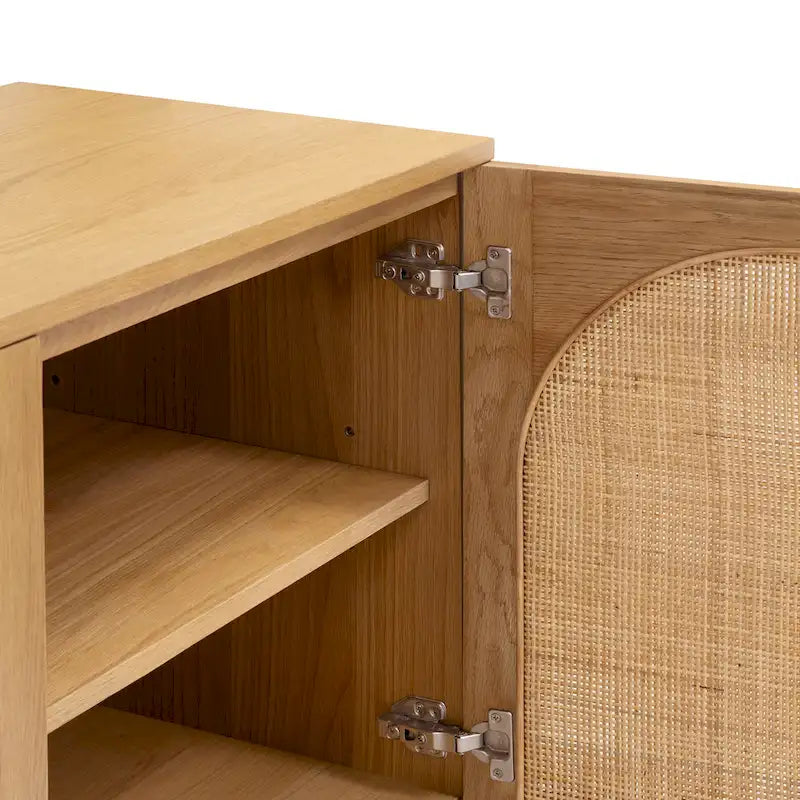 Buffet en chêne naturel à 3 portes et cannage