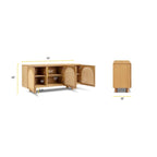 Buffet en chêne naturel à 3 portes et cannage