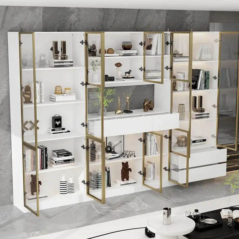 Vitrine d'affichage modulaire haute noire avec LED, 1 personne
