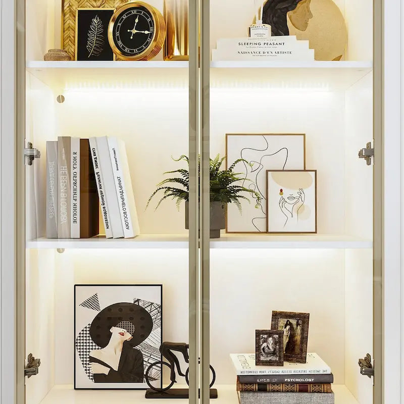 Vitrine d'affichage modulaire haute noire avec LED, 1 personne