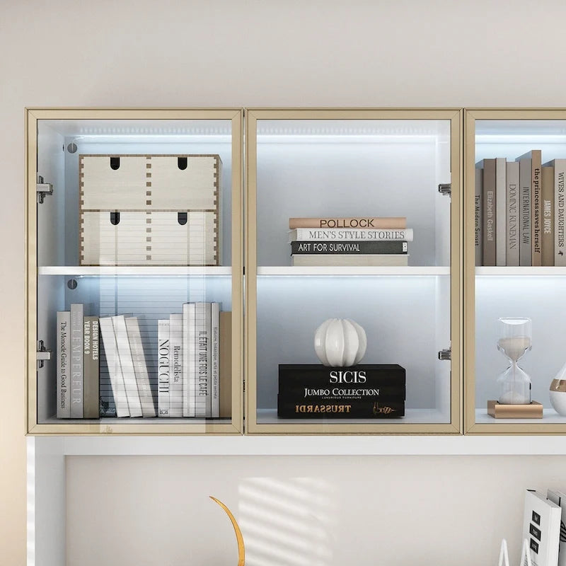 Vitrine d'affichage modulaire haute noire avec LED, 1 personne