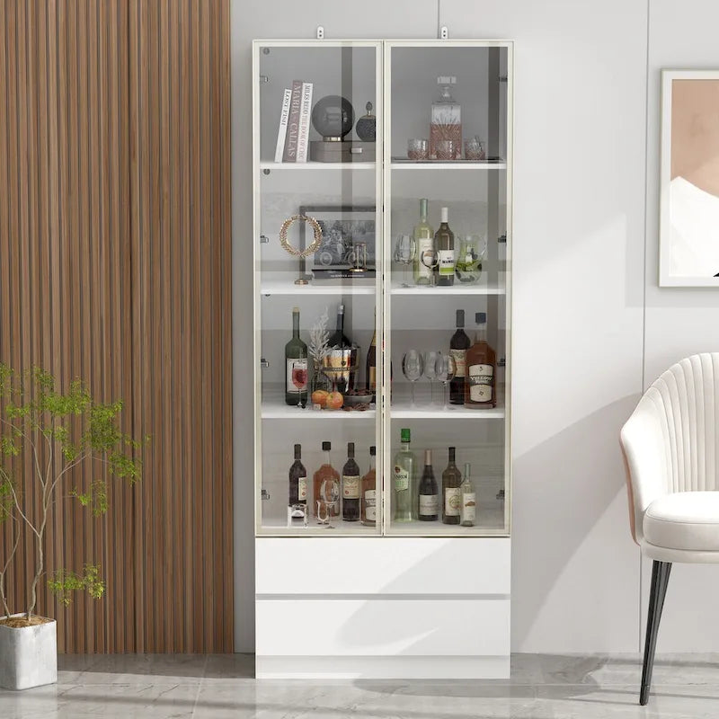 Vitrine d'affichage modulaire haute noire avec LED, 1 personne