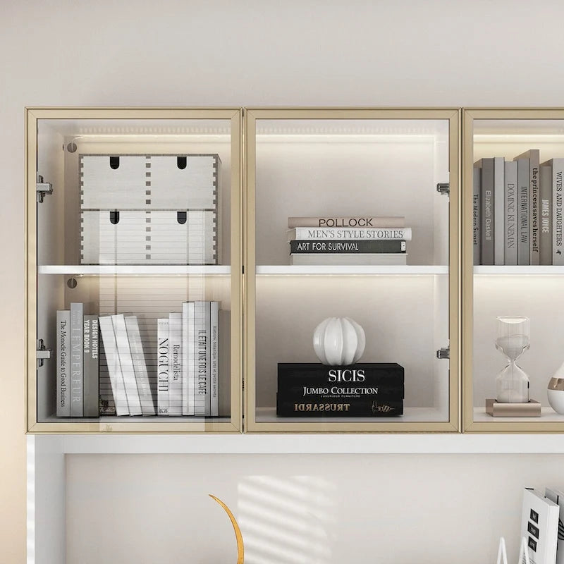 Vitrine d'affichage modulaire haute noire avec LED, 1 personne