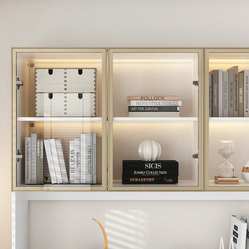 Vitrine d'affichage modulaire haute noire avec LED, 1 personne