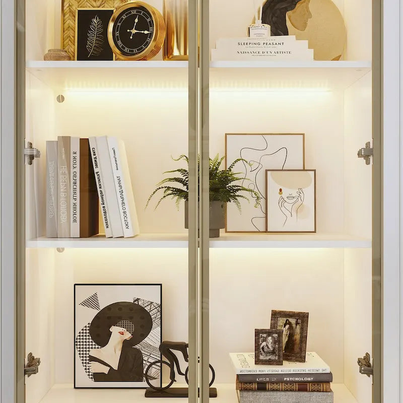 Vitrine d'affichage modulaire haute noire avec LED, 1 personne