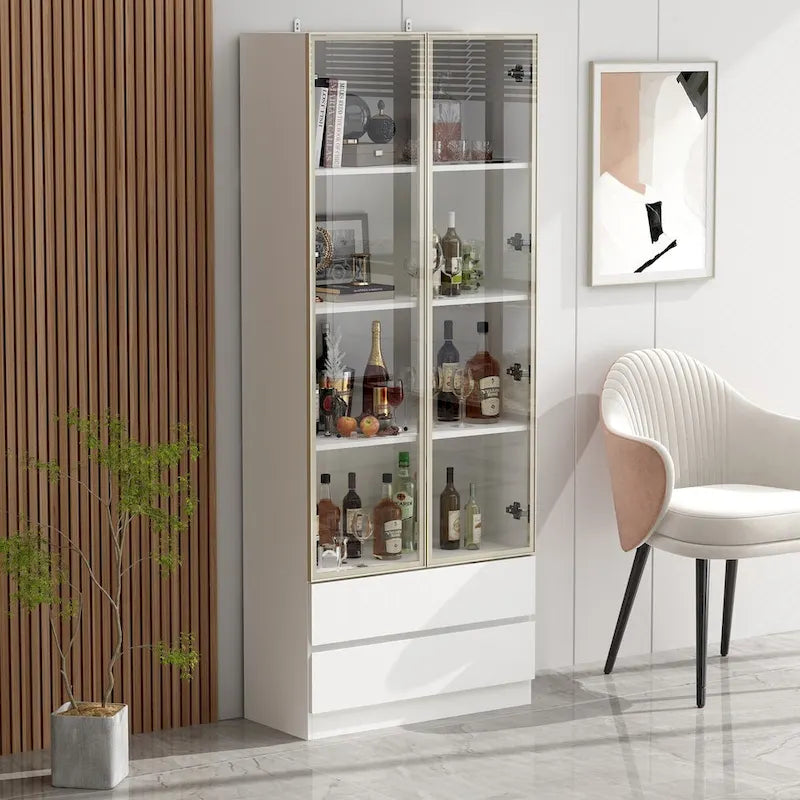 Vitrine d'affichage modulaire haute noire avec LED, 1 personne