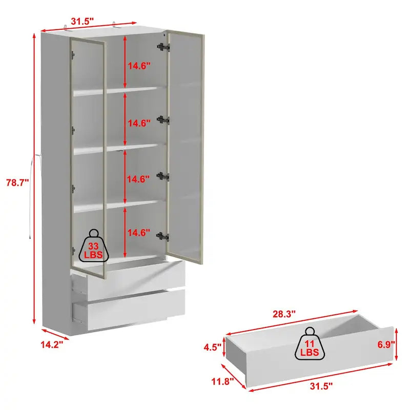 Vitrine d'affichage modulaire haute noire avec LED, 1 personne