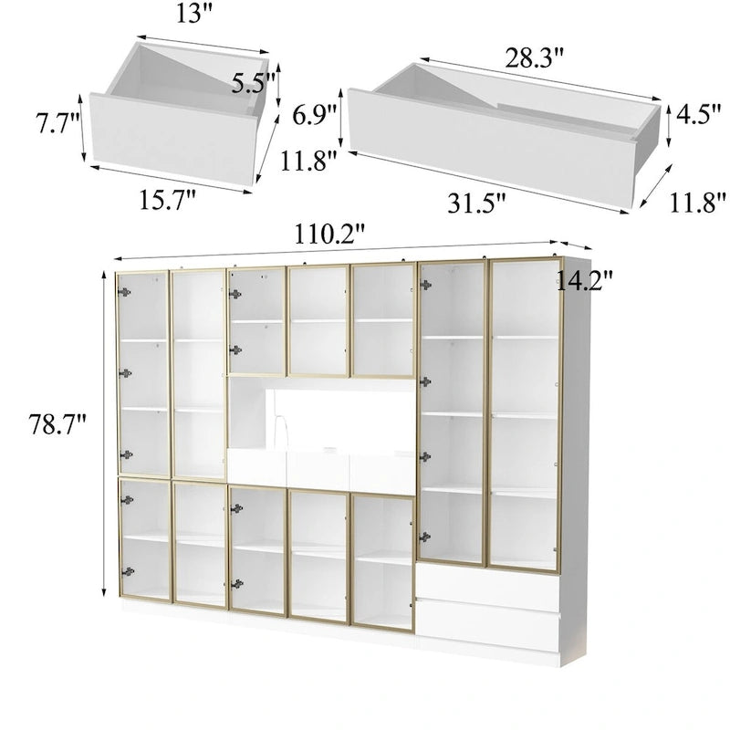 Vitrine d'affichage modulaire haute noire avec LED, 1 personne