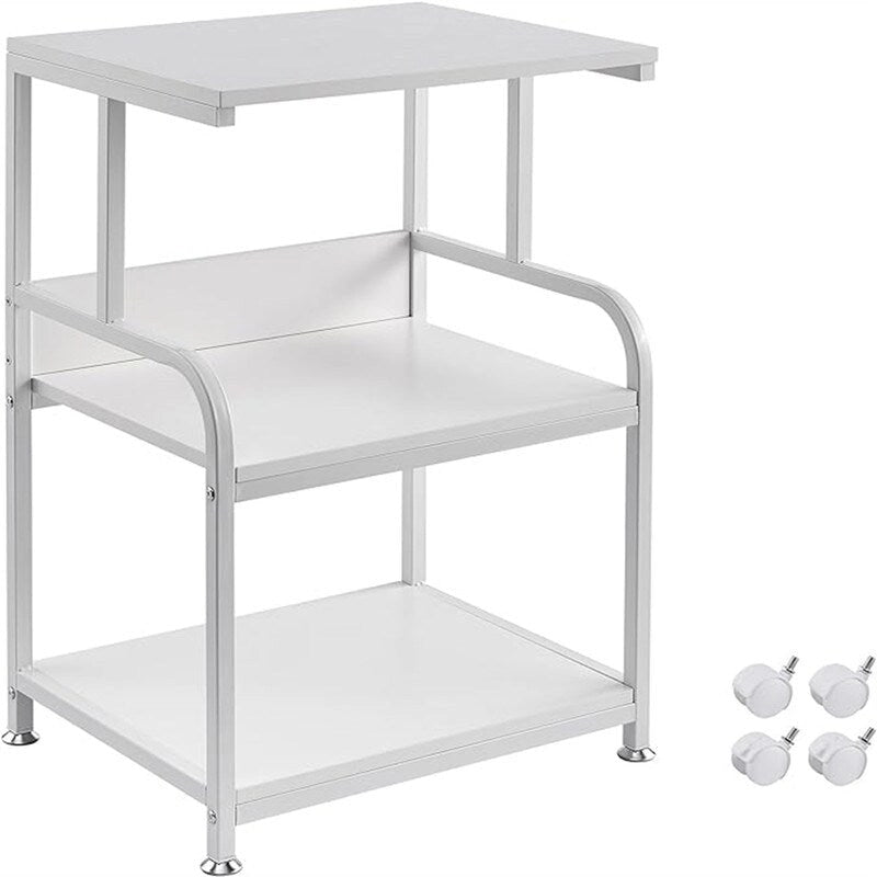 Support d'imprimante à 3 niveaux avec roulettes, blanc/brun/noir, pour 1 imprimante