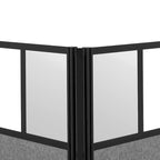 Cloison Modulaire Noir Brillant – Ensemble 2 Murs
