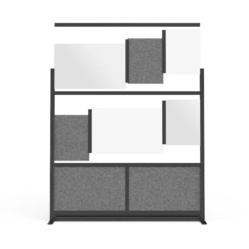 Cloison Modulaire Noir Brillant – Ensemble 2 Murs