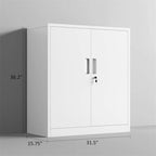 Armoire de rangement métallique à 2 portes verrouillables, blanche/noire, 1 personne