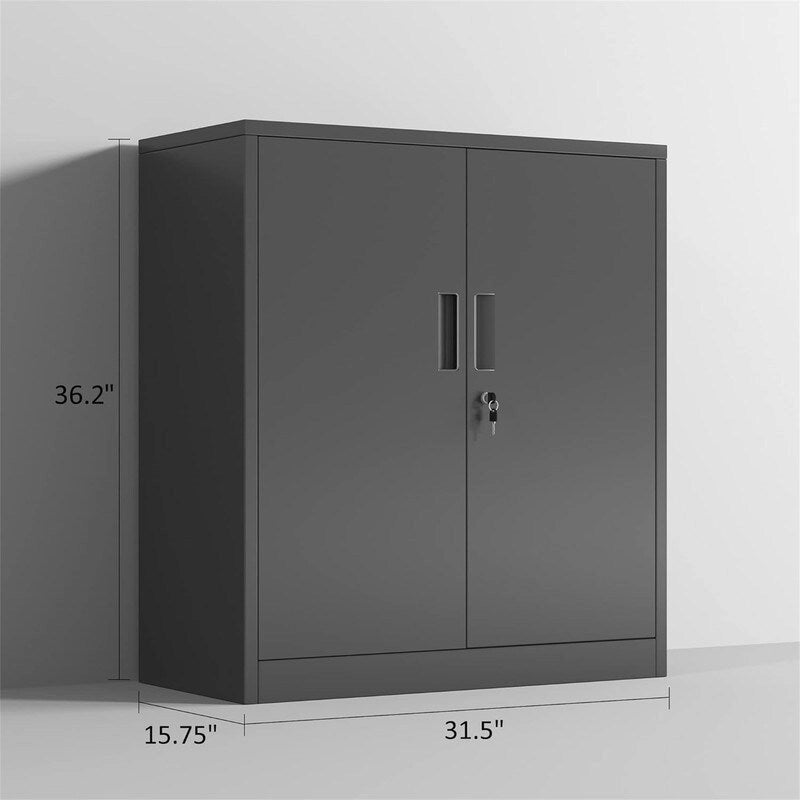 Armoire de rangement métallique à 2 portes verrouillables, blanche/noire, 1 personne