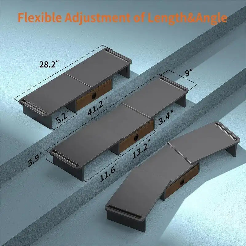Support d'écran réglable noir/chêne/brun rustique, 2-3 moniteurs
