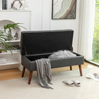 Banc de rangement en similicuir gris/marron, 1 place