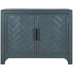 Armoire de rangement vintage bleu antique avec étagères réglables