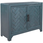 Armoire de rangement vintage bleu antique avec étagères réglables