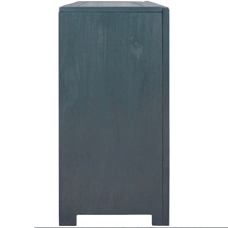 Armoire de rangement vintage bleu antique avec étagères réglables