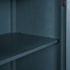 Armoire de rangement vintage bleu antique avec étagères réglables
