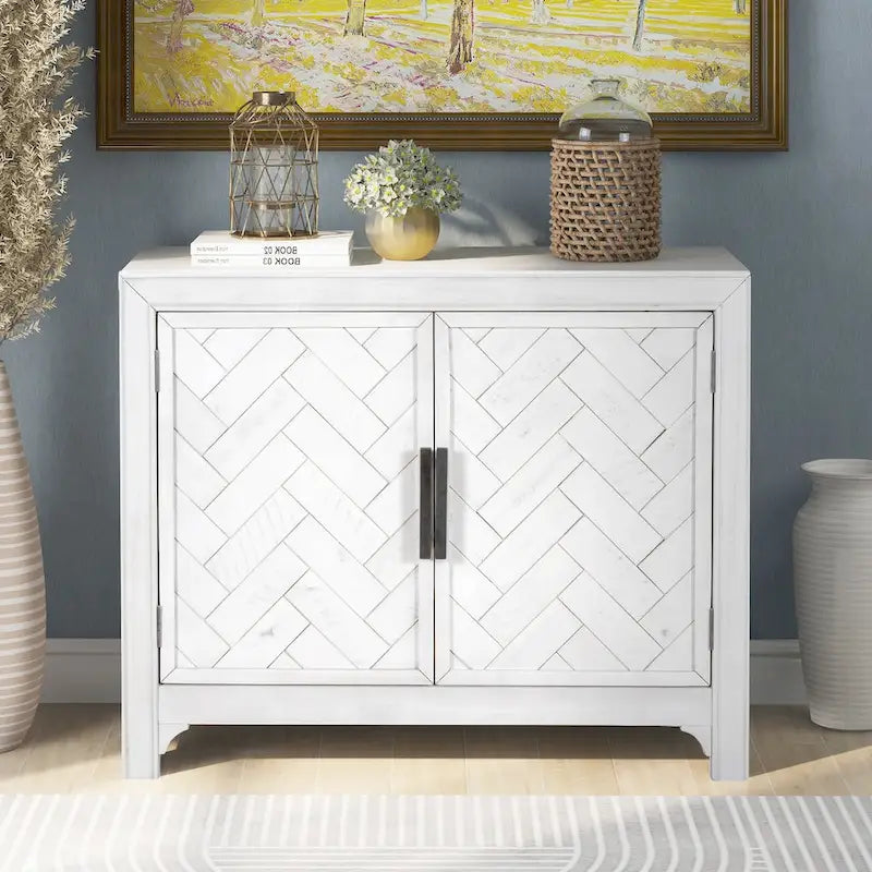 Armoire de rangement vintage bleu antique avec étagères réglables