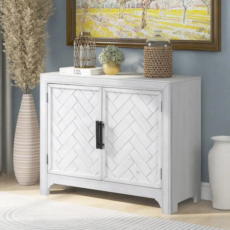 Armoire de rangement vintage bleu antique avec étagères réglables