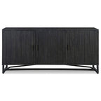 Buffet à 6 étagères en pin recyclé naturel/noir