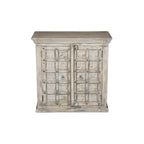 Armoire d'appoint rustique blanche à 2 portes