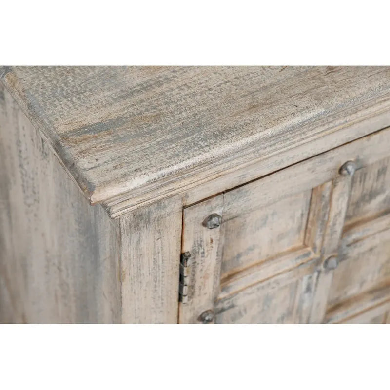 Armoire d'appoint rustique blanche à 2 portes